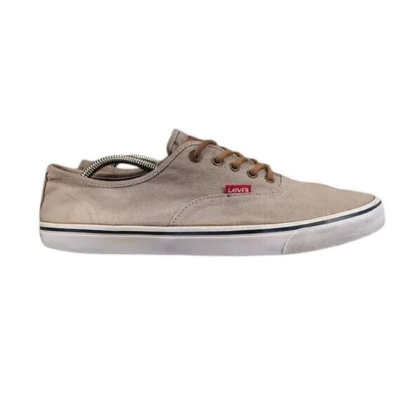 Levis Shoes Mens 11 Sneakers Lifestyle Casual Canvas Lace Up Brown Skate Style - Picture 2 of 12